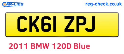 CK61ZPJ are the vehicle registration plates.
