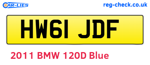 HW61JDF are the vehicle registration plates.