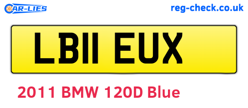 LB11EUX are the vehicle registration plates.