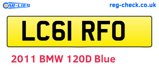 LC61RFO are the vehicle registration plates.