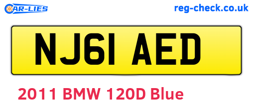 NJ61AED are the vehicle registration plates.
