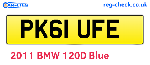 PK61UFE are the vehicle registration plates.