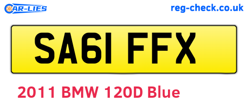 SA61FFX are the vehicle registration plates.