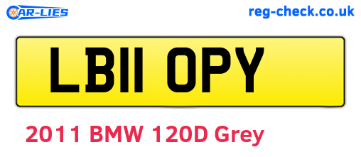 LB11OPY are the vehicle registration plates.