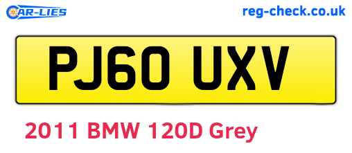 PJ60UXV are the vehicle registration plates.