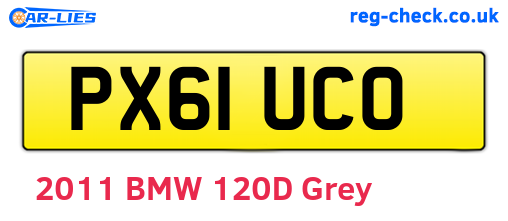 PX61UCO are the vehicle registration plates.