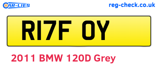 R17FOY are the vehicle registration plates.