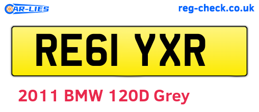 RE61YXR are the vehicle registration plates.