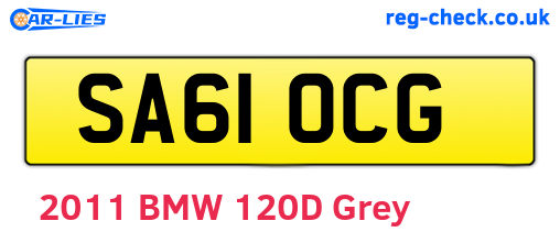 SA61OCG are the vehicle registration plates.
