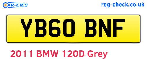 YB60BNF are the vehicle registration plates.