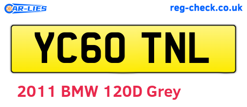 YC60TNL are the vehicle registration plates.