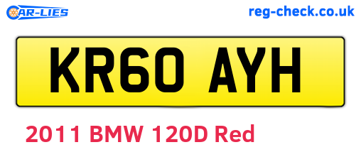 KR60AYH are the vehicle registration plates.