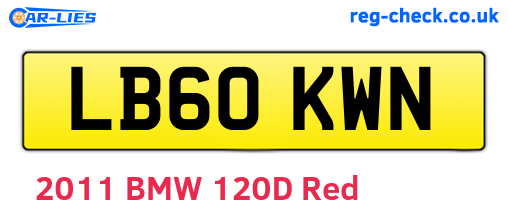 LB60KWN are the vehicle registration plates.