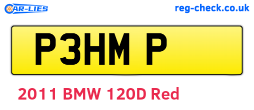 P3HMP are the vehicle registration plates.