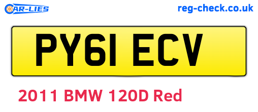 PY61ECV are the vehicle registration plates.