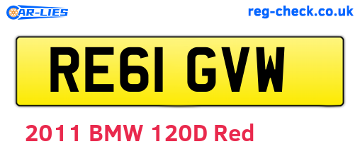 RE61GVW are the vehicle registration plates.
