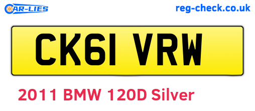 CK61VRW are the vehicle registration plates.