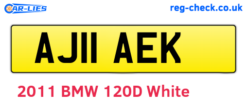 AJ11AEK are the vehicle registration plates.