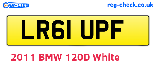 LR61UPF are the vehicle registration plates.