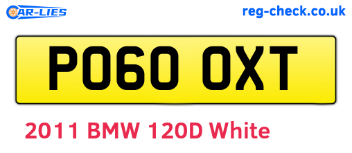 PO60OXT are the vehicle registration plates.