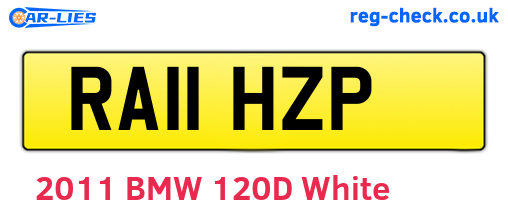 RA11HZP are the vehicle registration plates.