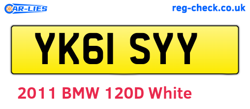YK61SYY are the vehicle registration plates.