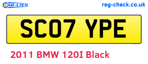 SC07YPE are the vehicle registration plates.