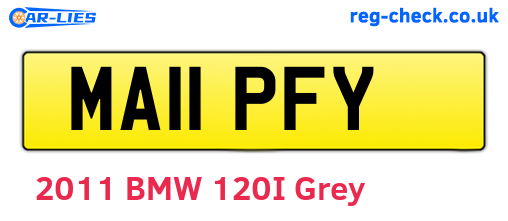 MA11PFY are the vehicle registration plates.