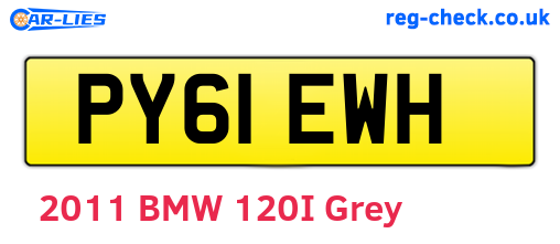 PY61EWH are the vehicle registration plates.
