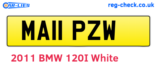 MA11PZW are the vehicle registration plates.