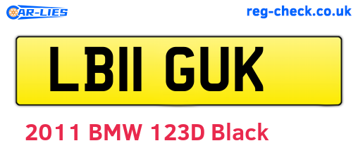 LB11GUK are the vehicle registration plates.