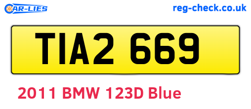 TIA2669 are the vehicle registration plates.