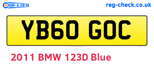 YB60GOC are the vehicle registration plates.