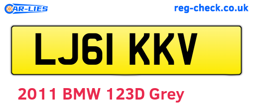 LJ61KKV are the vehicle registration plates.