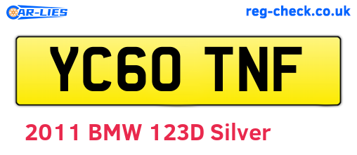 YC60TNF are the vehicle registration plates.