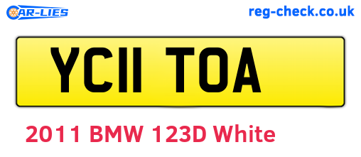 YC11TOA are the vehicle registration plates.