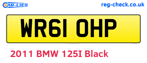 WR61OHP are the vehicle registration plates.