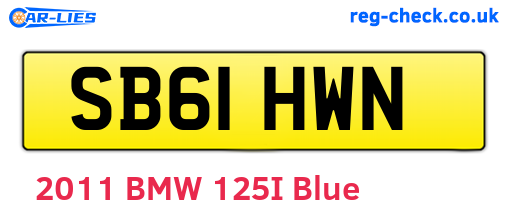 SB61HWN are the vehicle registration plates.