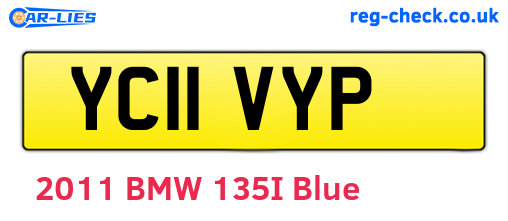 YC11VYP are the vehicle registration plates.
