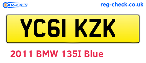YC61KZK are the vehicle registration plates.