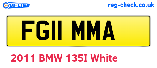 FG11MMA are the vehicle registration plates.