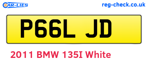 P66LJD are the vehicle registration plates.
