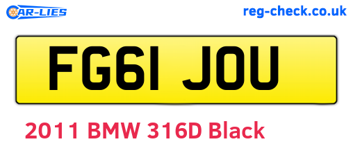 FG61JOU are the vehicle registration plates.