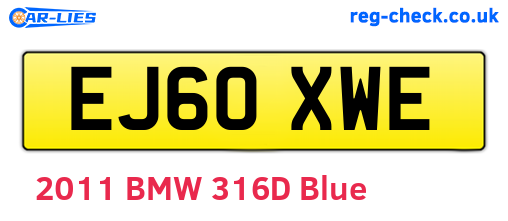 EJ60XWE are the vehicle registration plates.