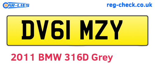 DV61MZY are the vehicle registration plates.