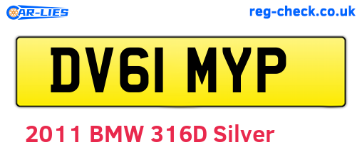 DV61MYP are the vehicle registration plates.