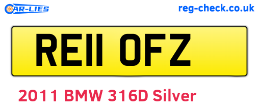 RE11OFZ are the vehicle registration plates.