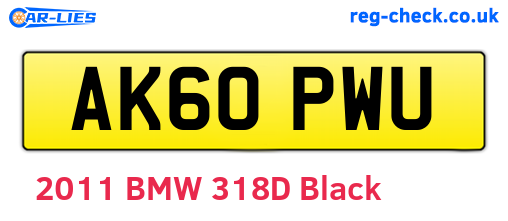 AK60PWU are the vehicle registration plates.