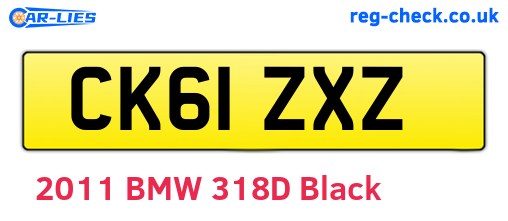 CK61ZXZ are the vehicle registration plates.