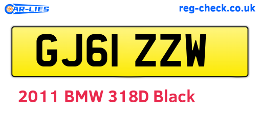 GJ61ZZW are the vehicle registration plates.